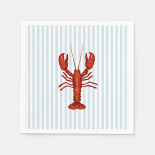 Serviette En Papier Peinture de homard Bleu Nautique Bleu Bande Côtièr