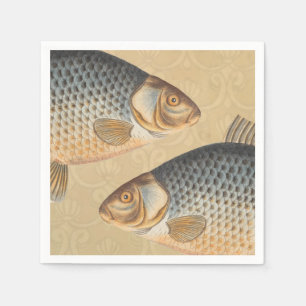 Serviette En Papier Peinture de pêche de carpe dessin d'eau douce