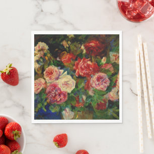 Serviette En Papier Peinture de Pierre Renoir, Rose,
