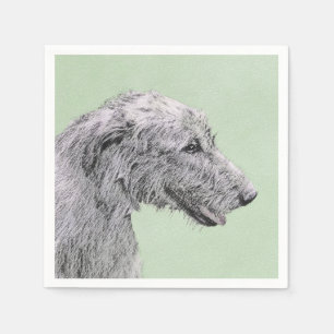 Serviette En Papier Peinture de Wolfhound irlandais - Joli art origina