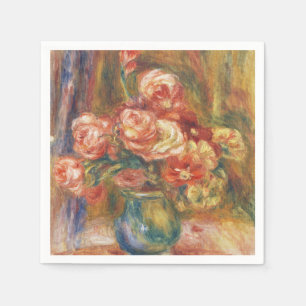 Serviette En Papier Peinture élégante de rose Renoir dans le style sha