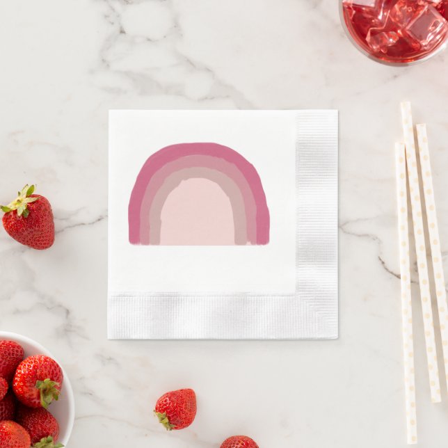 Serviette En Papier Peinture en arc-en-ciel rose Ombre (En situation)