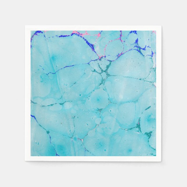 Serviette En Papier Peinture en marbre Turquoise turquoise Aquarelle A (Devant)