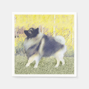 Serviette En Papier Peinture en teint de Keeshond - jolie art original