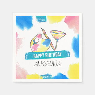 Serviette En Papier Peinture et sip Anniversaire Peinture et fête du v
