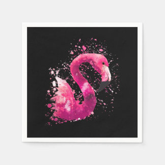 Serviette En Papier Peinture | Flamant rose Rose Aquarelle Peinture Ca