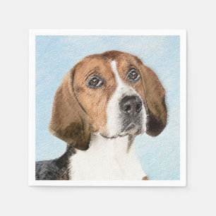 Serviette En Papier Peinture Foxhound en anglais - Joli art original c