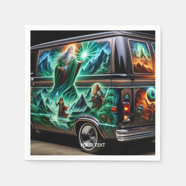 Serviette En Papier Peinture Imaginaire de voiture (Devant)