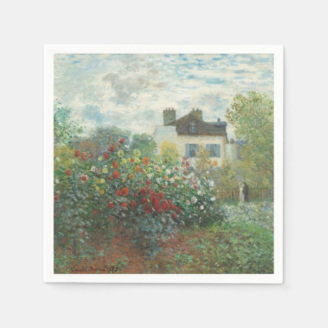 Serviette En Papier Peinture impressionniste du jardin de l'artiste Re (Devant)