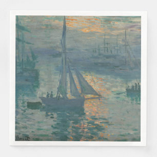 Serviette En Papier Peinture impressionniste marine du lever de soleil