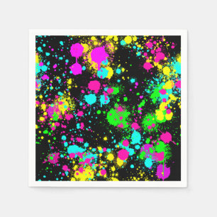 Serviette En Papier Peinture néon anniversaire lumineux