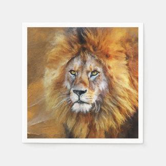 Serviette En Papier Peinture numérique à l'huile de lion