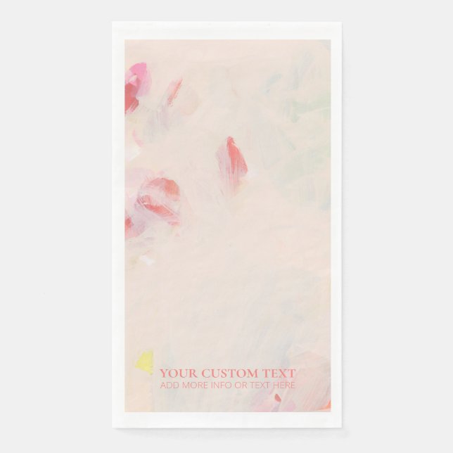 Serviette En Papier Peinture rose et corail Abstraite peinture texte p (Devant)
