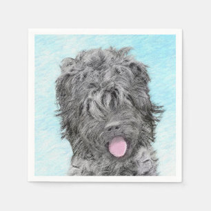 Serviette En Papier Peinture russe Terrier noir - Chien original migno