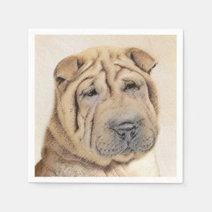 Serviette En Papier Peinture Shar Pei - Cute Original Chien Art