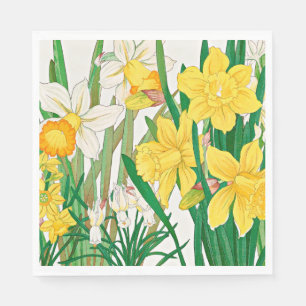 Serviette En Papier Peinture sur bois de narcisse