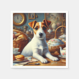 Serviette En Papier Peinture vintage de Jack Russell Terrier