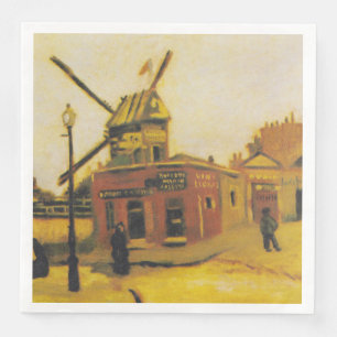 Serviette En Papier Peinture vintage de Van Gogh Paris Moulin