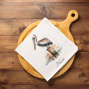 Serviette En Papier Pelican debout sur un poteau personnalisable
