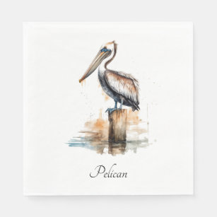 Serviette En Papier Pelican debout sur un poteau personnalisable