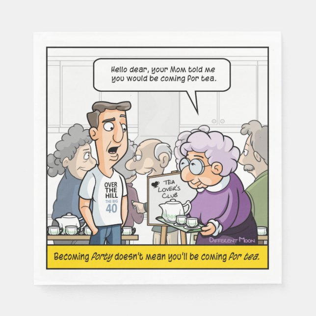 Serviette En Papier Pendny 40e anniversaire de fête serviettes (Devant)