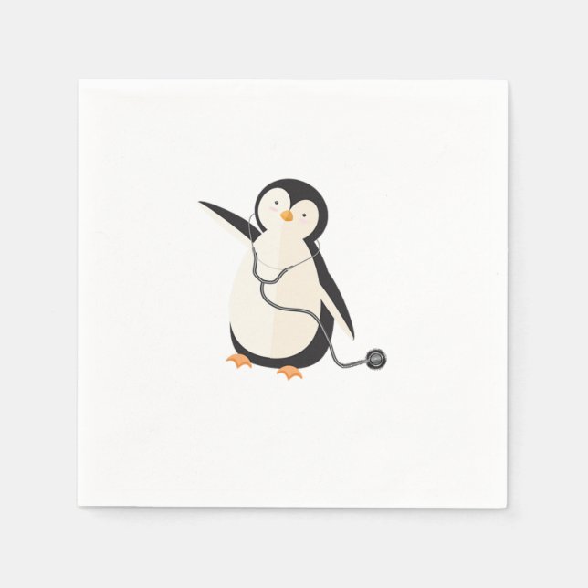Serviette En Papier Penguin pédiatre chirurgien médecin médecin cadeau (Devant)