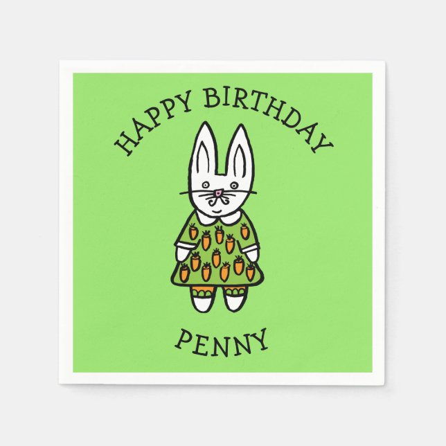Serviette En Papier Penny le lapin personnalisé (Devant)