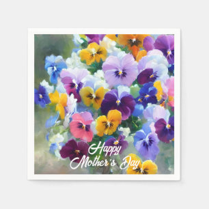 Serviette En Papier Pensées Bonne fête des Mères