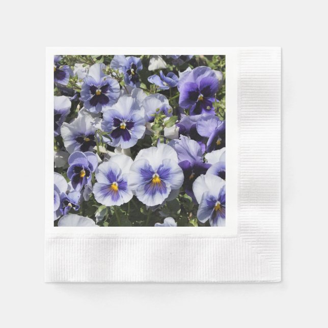 Serviette En Papier Pensées Violettes (Devant)