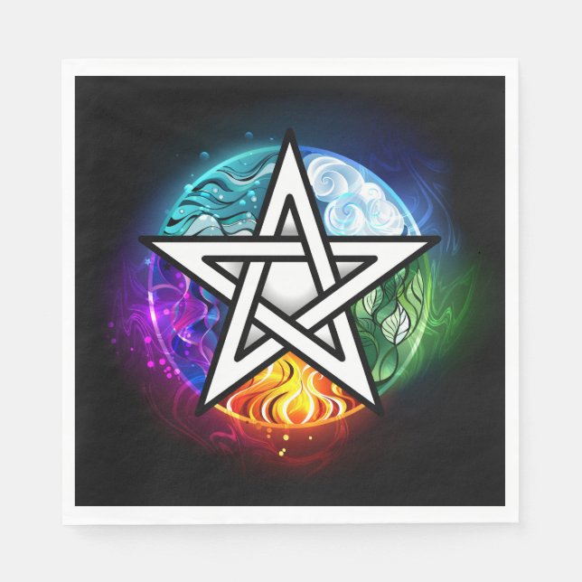 Serviette En Papier pentagramme du Wiccan (Devant)