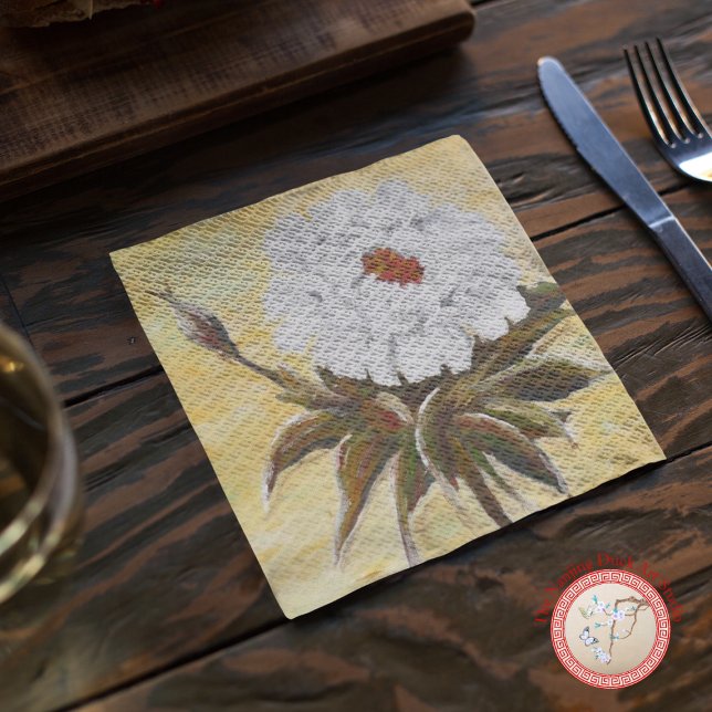 Serviette En Papier Peony blanc (Créateur téléchargé)