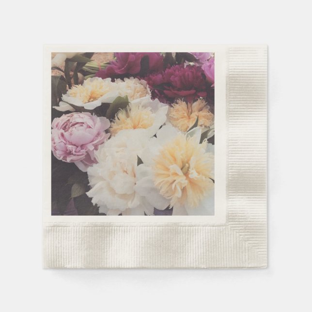 Serviette En Papier Peony Napkins (Devant)