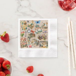Serviette En Papier Pépinière Alice Colorée Classique des années 1800