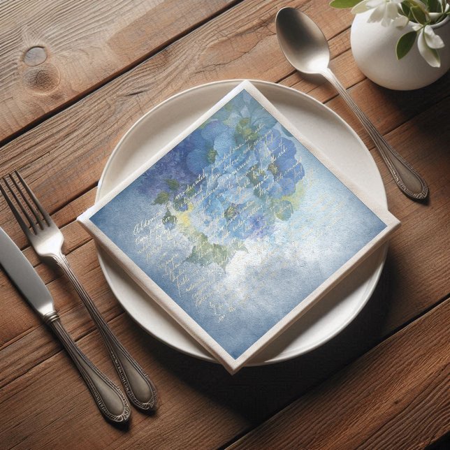 Serviette En Papier Pépites d'aquarelle bleu Floral (Créateur téléchargé)