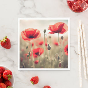 Serviette En Papier Pépites rouges dans un champ