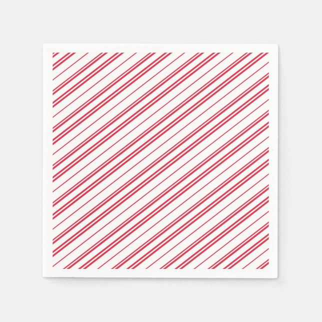 Serviette En Papier Peppermint Christmas Candy Cane Stripes (Devant)
