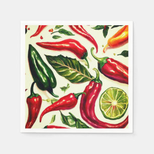Serviette En Papier Peppers à chaud Papier de la partie Naples