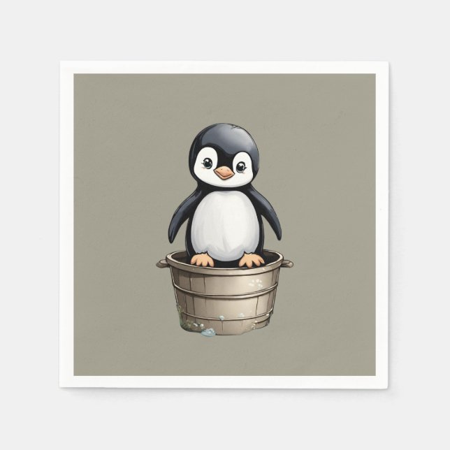 Serviette En Papier Peppy Penguin (Devant)