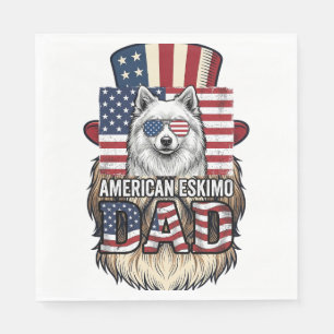 Serviette En Papier Père Esquimau Américain Patriotique Vintage Chien
