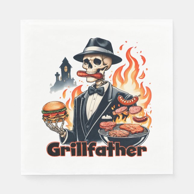 Serviette En Papier Père grill (Devant)