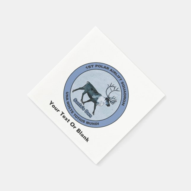 Serviette En Papier Père Noël 1er Polar Airlift Sqdn - Subduit (Coin)
