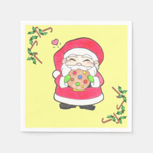 Serviette En Papier Père Noël aime les cookies Napkins