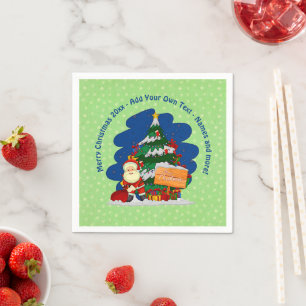 Serviette En Papier père Noël avec arbre de Noël 20xx Ajouter du te