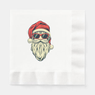 Serviette En Papier Père Noël avec des lunettes
