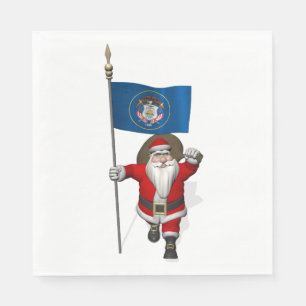Serviette En Papier Père Noël Avec Drapeau De L'Utah