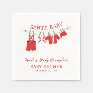 Serviette En Papier Père Noël Baby Christmas Baby shower