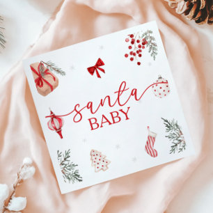 Serviette En Papier Père Noël Baby Christmas Baby shower