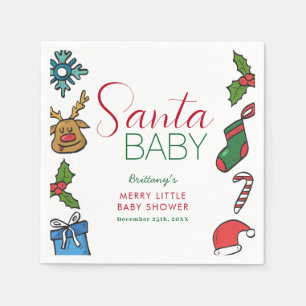 Serviette En Papier Père Noël Baby Christmas Baby shower neutre de gen