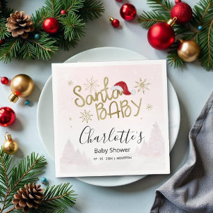 Serviette En Papier Père Noël Baby Christmas Girl Baby shower