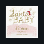 Serviette En Papier Père Noël Baby Christmas Girl Baby shower serviett<br><div class="desc">Calligraphie adorable avec des flocons de neige,  invitation à la douche pour bébé sur le thème de l'hiver. Facile à personnaliser avec vos détails. Vérifiez la collection pour rechercher les éléments correspondants comme cartes de boîtier.</div>